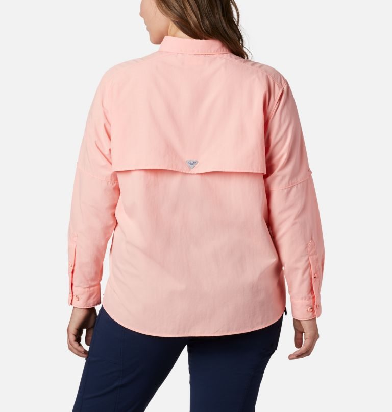 Women's Columbia PFG Bahama Long Sleeve Shirts Pink | Plus Size CA-ZA083